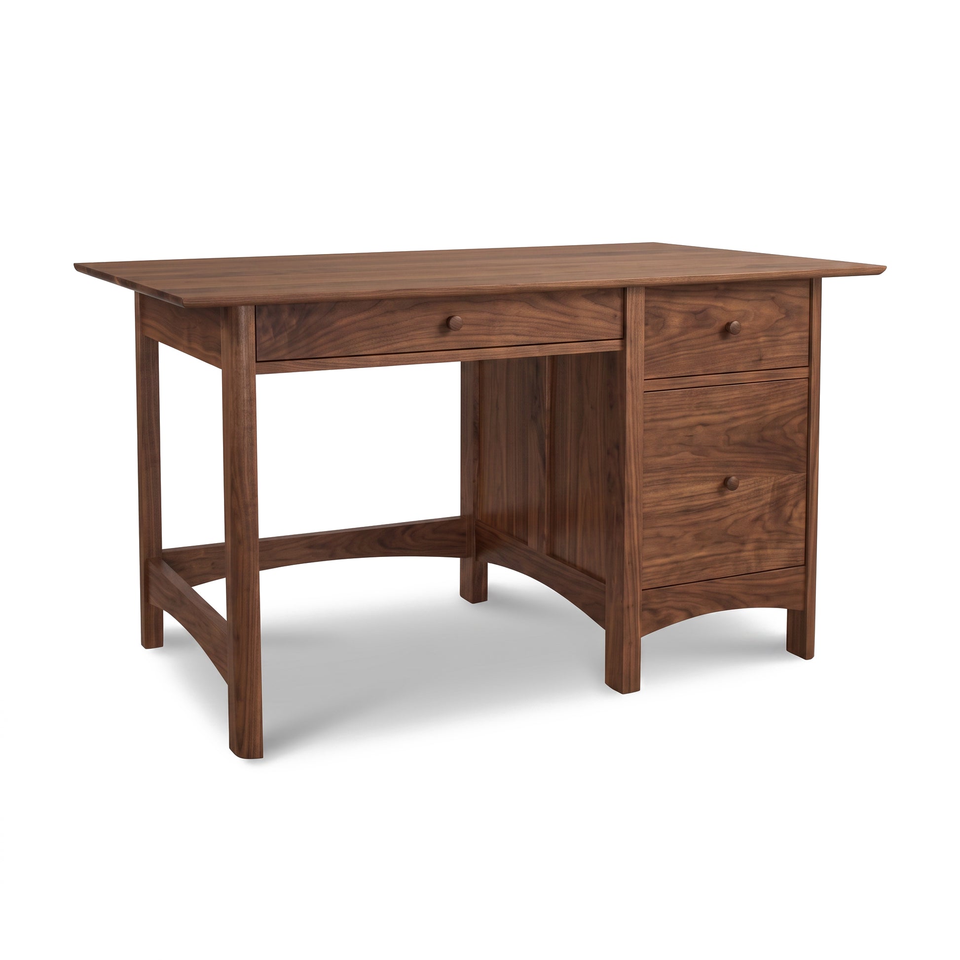 Heartwood Shaker Study Desk by Vermont Furniture Designs in solid wood with a natural finish, showcasing American craftsmanship and timeless style.