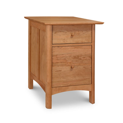 Heartwood Shaker Vertical File Cabinet crafted from eco-friendly hardwood with classic round knobs, showcasing fine Vermont craftsmanship.
