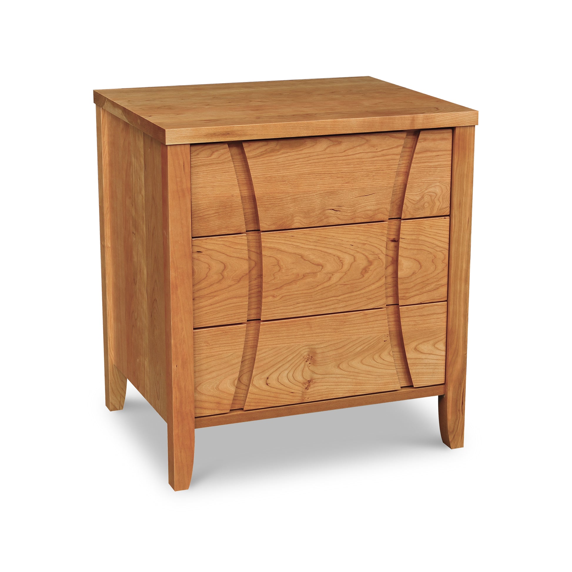Lyndon Furniture Holland 3-Drawer Nightstand made from sustainable wood with a sleek, minimalist design and sturdy four-leg base.