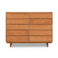 Kipling 10-Drawer Dresser by Vermont Furniture Designs with minimalist natural finish and short legs.