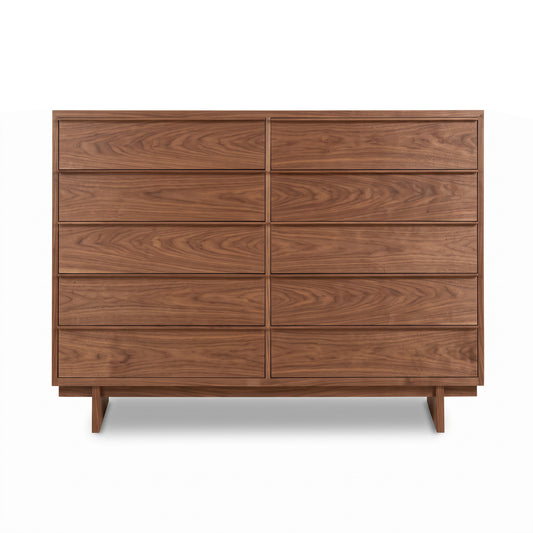 Kipling 10-Drawer Dresser by Vermont Furniture Designs with clean lines and modern style, expertly crafted in Vermont from premium American hardwoods.