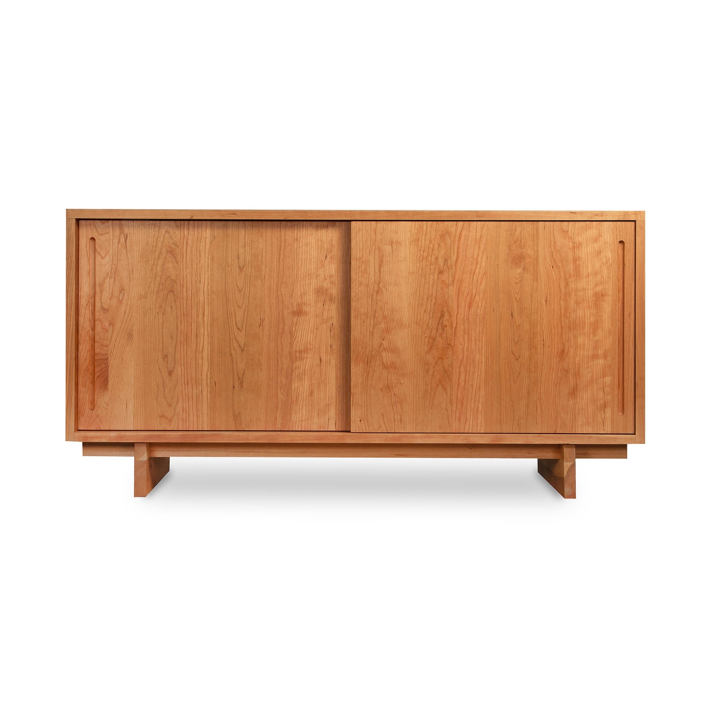 Kipling 2-Door Media Console by Vermont Furniture Designs, minimalist solid wood with sliding doors, American made craftsmanship.