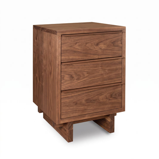 Kipling 3-Drawer Nightstand by Vermont Furniture Designs featuring modern, minimalist craftsmanship and spacious storage drawers in solid wood.