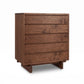 Kipling 5-Drawer Wide Chest by Vermont Furniture Designs in dark wood, showcasing modern Vermont-inspired minimalist craftsmanship.