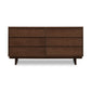 Vermont Furniture Designs Kipling Asymmetrical 6-Drawer Dresser featuring sleek, modern lines and handcrafted American hardwood construction.