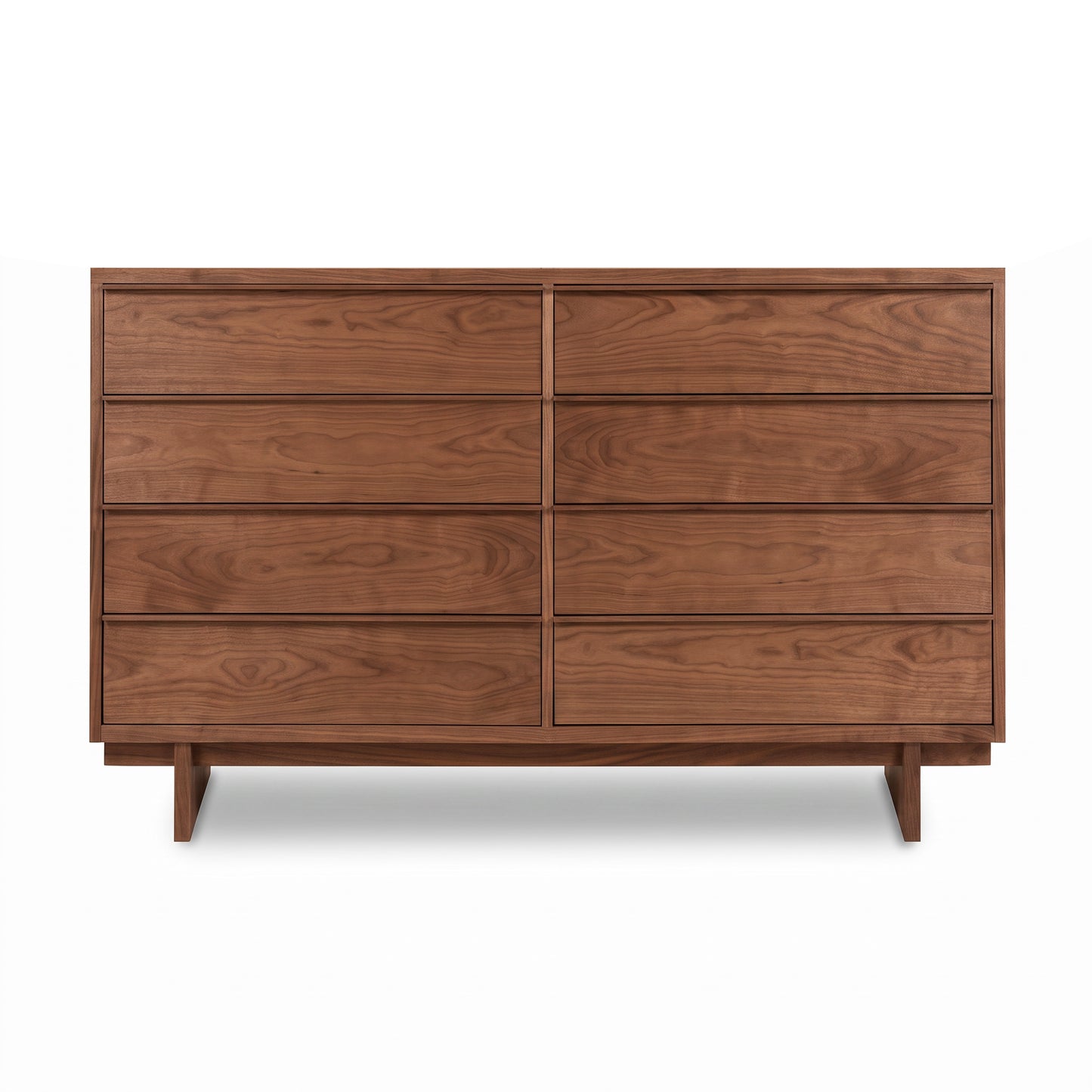 Vermont Furniture Designs Kipling 8-Drawer Dresser in white solid wood, featuring clean lines and mid-century modern style.