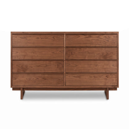 Vermont Furniture Designs Kipling 8-Drawer Dresser in white solid wood, featuring clean lines and mid-century modern style.