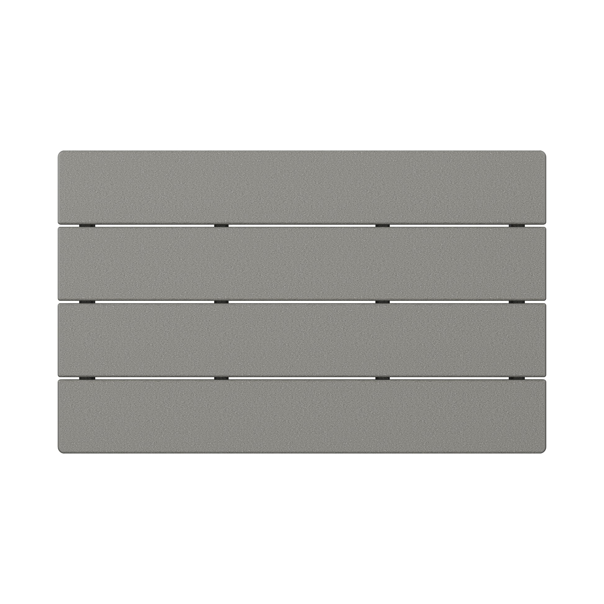 POLYWOOD Lakeside gray coffee table with rectangular design and four horizontal slats.