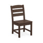 Brown POLYWOOD Lakeside Dining Chair featuring a slatted seat and backrest; durable, weather-resistant American-made outdoor furniture.