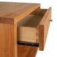 Larssen 1-Drawer Wide Nightstand, showcasing dovetail joints, metal sliders, and a sleek mid-century modern hardwood finish by Vermont Furniture Designs.