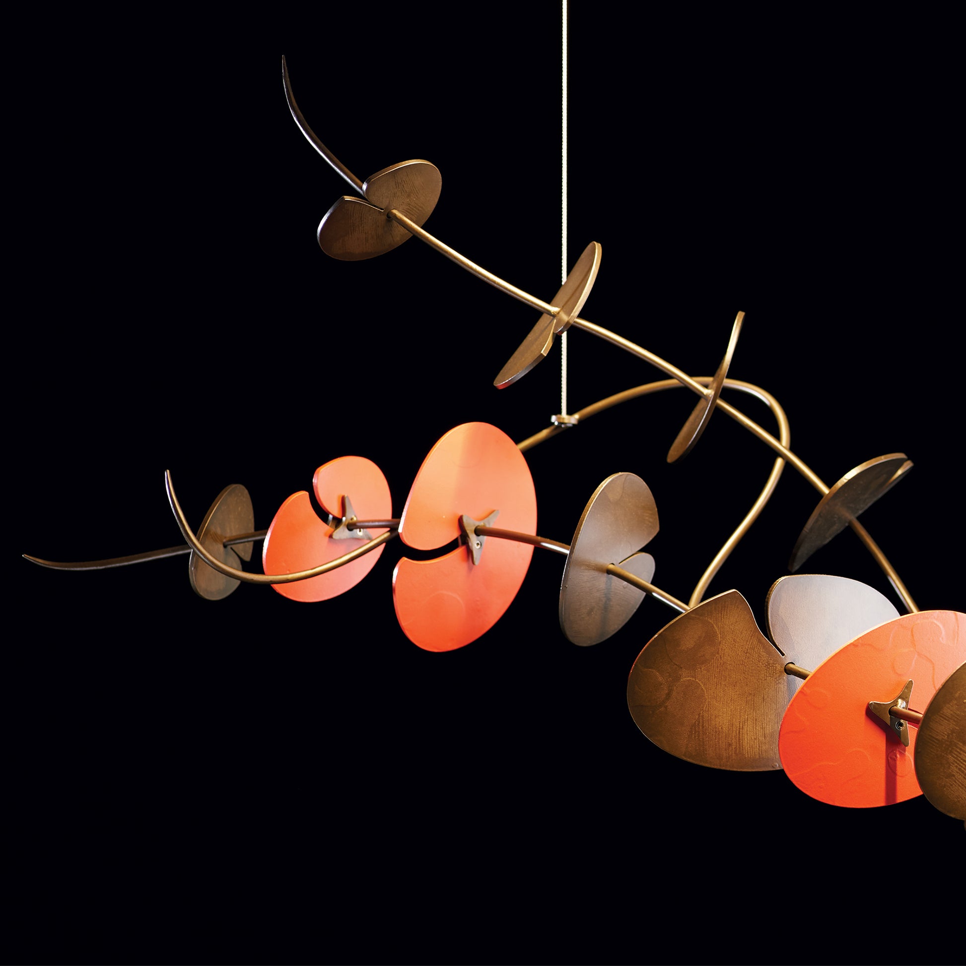 Lily LED Pendant by Hubbardton Forge with handcrafted gold branches and integrated LEDs, showcasing elegant craftsmanship and modern design.