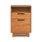 Copeland Furniture Linear Narrow File Cabinet with two drawers and an open cubby, featuring clean lines and a modern design.