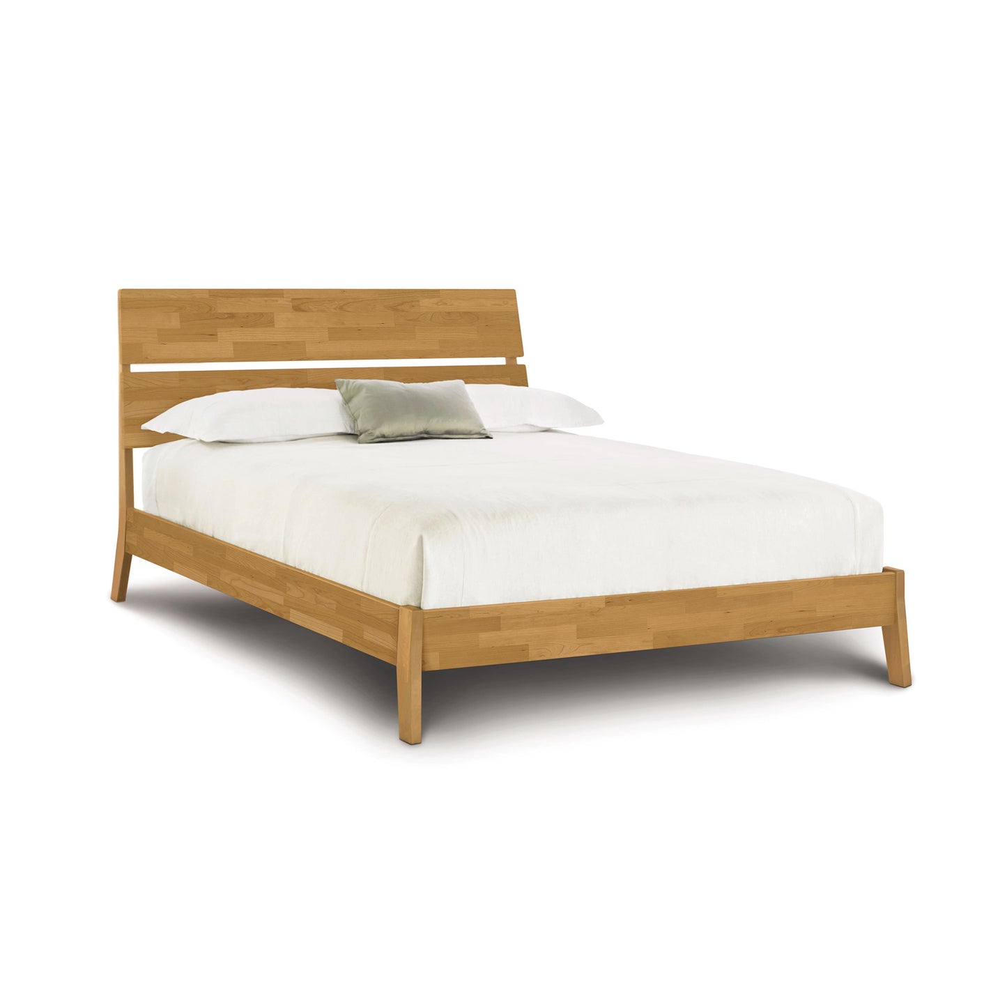 Copeland Linn Platform Bed in cherry finish, Queen size, features sleek modern lines and expert American craftsmanship.