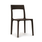 Copeland Furniture Lisse Dining Chair in dark wood with a rectangular backrest and no armrests, highlighting its elegant craftsmanship.