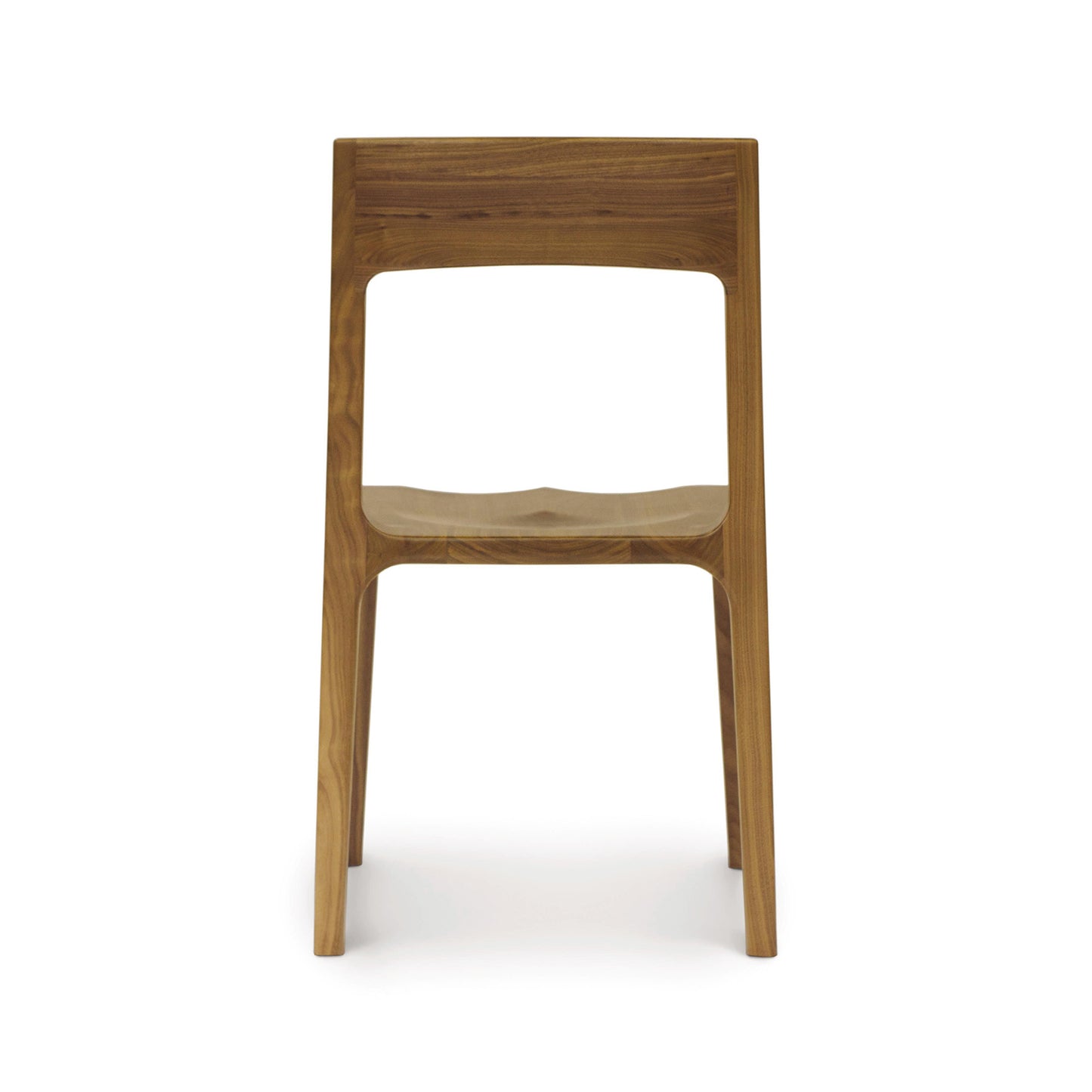 Lisse Dining Chair from Copeland Furniture in solid North American black walnut with a sleek backrest and smooth finish.