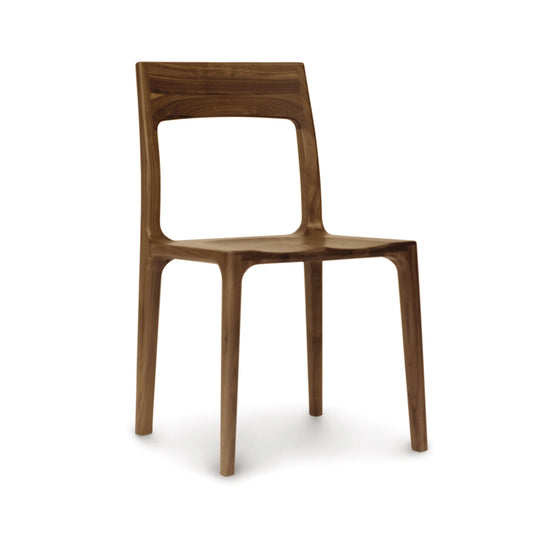 Lisse Dining Chair by Copeland Furniture with flat seat and open backrest, handcrafted in Vermont from solid wood. American made quality craftsmanship.