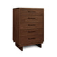 Loft 5-Drawer Chest by Vermont Furniture Designs, showcasing five modern handles and refined craftsmanship in solid wood.