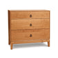Mansfield 3-Drawer Chest by Copeland Furniture with simple metal handles and short legs, handcrafted in Vermont.