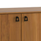 Mansfield Media Console by Copeland Furniture crafted in solid hardwood with black square handles, American made quality furniture.