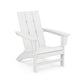 White POLYWOOD Modern Adirondack Chair with classic slats and wide armrests, perfect for modern relaxation.
