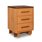 Vermont Furniture Designs Modern American 3-Drawer Nightstand in Engelhard finish, handcrafted and showcasing premium quality craftsmanship.