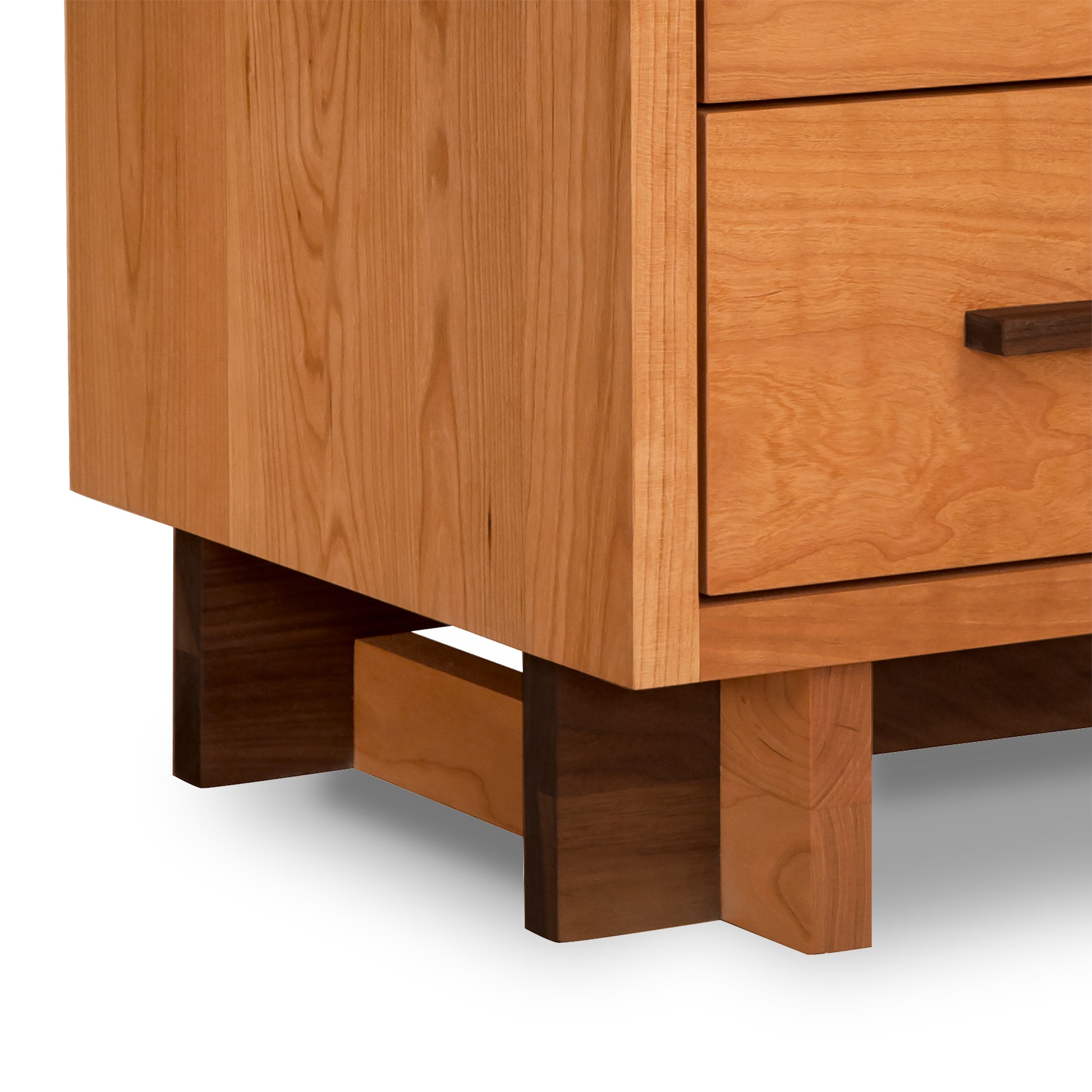 Vermont Furniture Designs Engelhard 3-drawer nightstand with modern lines and rectangular legs, highlighting fine craftsmanship and American-made quality.
