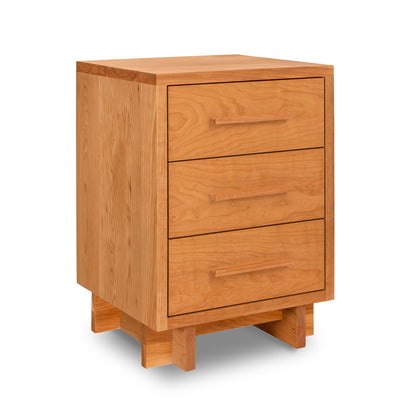 Vermont Furniture Designs Engelhard Modern American 3-Drawer Nightstand, handcrafted from premium wood with sleek lines and quality craftsmanship.