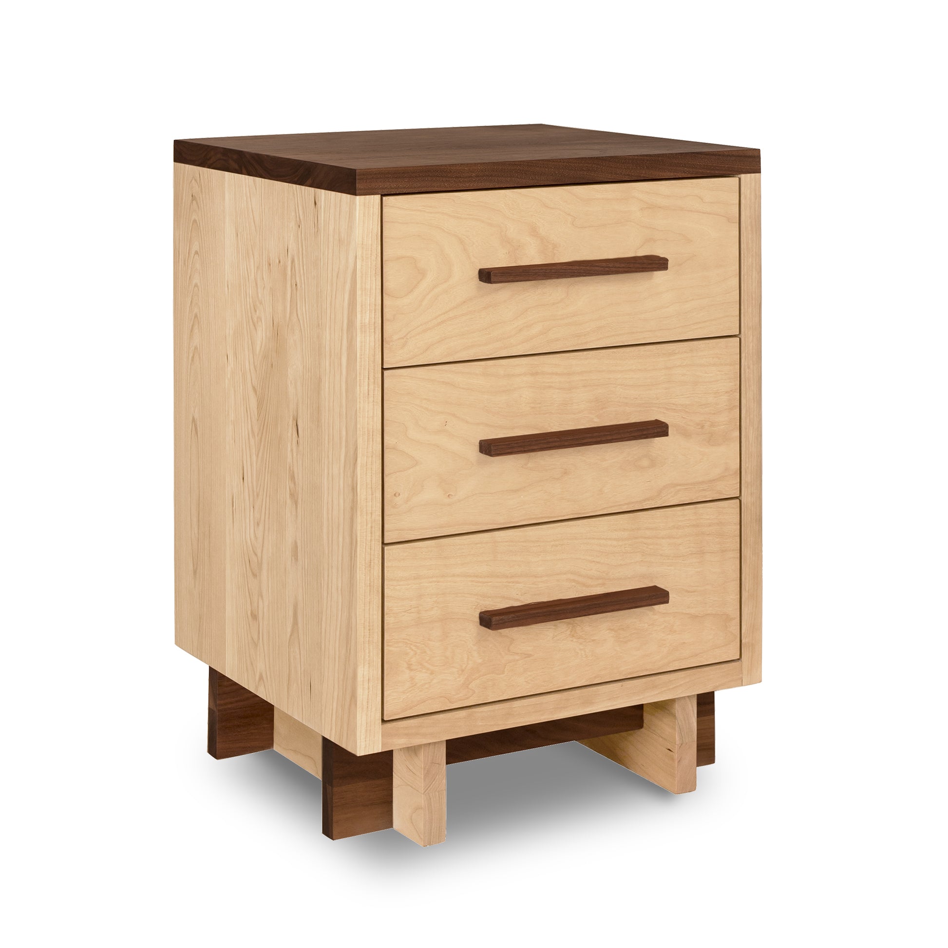Special Order Engelhard Modern American 3-Drawer Nightstand by Vermont Furniture Designs, featuring sleek lines and craftsmanship in solid wood.
