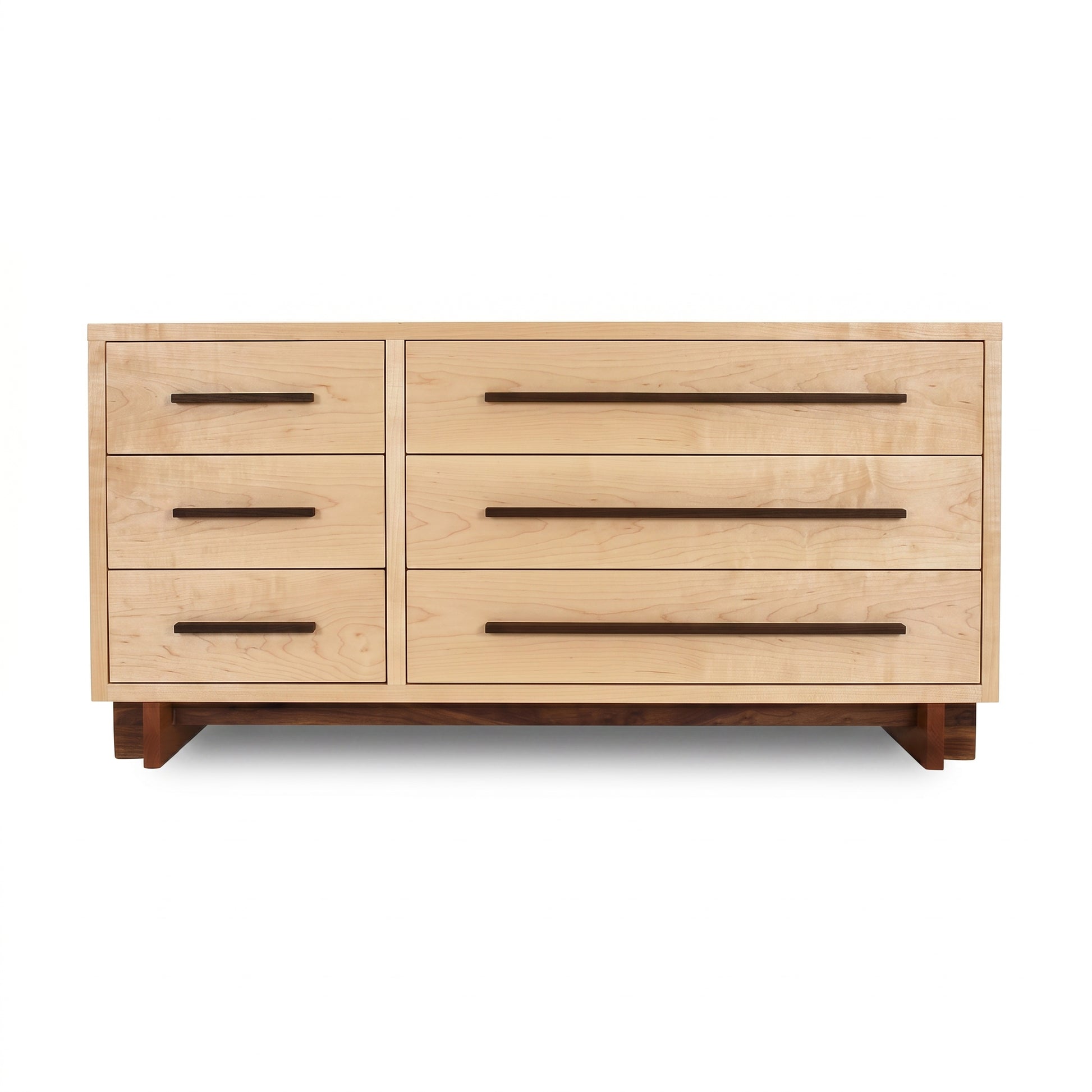 Modern American 6-Drawer Dresser #2 by Vermont Furniture Designs in light wood with sleek horizontal handles, showcasing fine American craftsmanship.