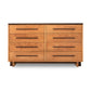 Modern American 8-Drawer Dresser by Vermont Furniture Designs, featuring a sleek design with wooden construction and elongated handles.