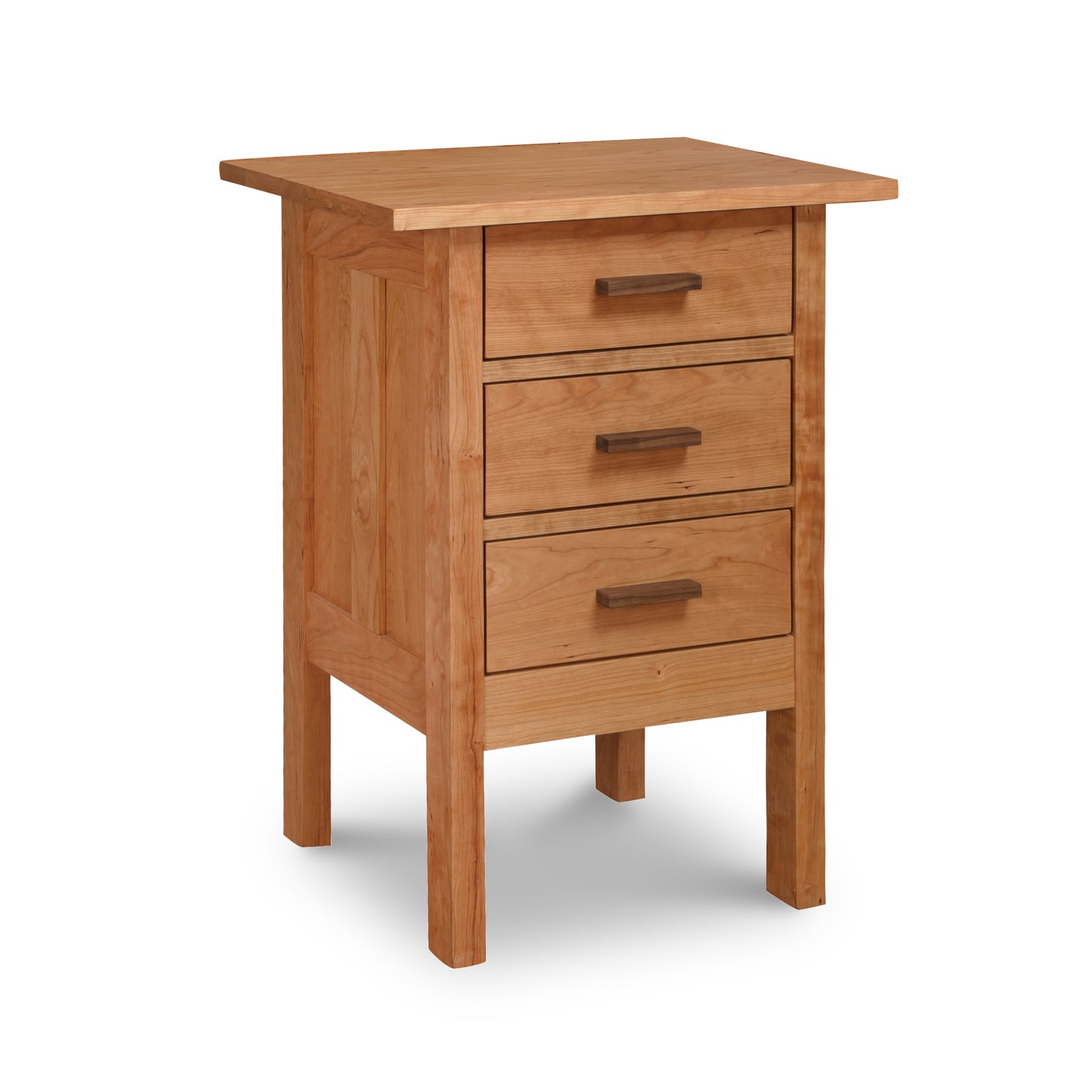 Modern Craftsman 3-Drawer Nightstand by Vermont Furniture Designs, expertly handcrafted in solid wood with an eco-friendly oil finish.
