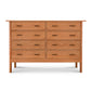 Vermont Furniture Designs Modern Craftsman 8-drawer dresser with sleek rectangular handles, showcasing high quality craftsmanship and contemporary style.