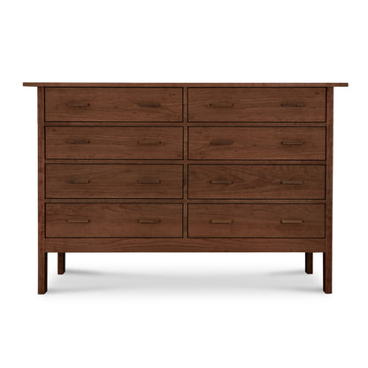 Vermont Furniture Designs Modern Craftsman 8-Drawer Dresser with clean lines and rectangular handles, showcasing fine American craftsmanship.