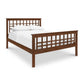 Modern Craftsman High Footboard Bed with lattice headboard by Vermont Furniture Designs.