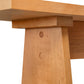 Detail of Modern Sofa Table leg by Lyndon Furniture, showcasing expert joinery craftsmanship and premium natural wood finish, American made.