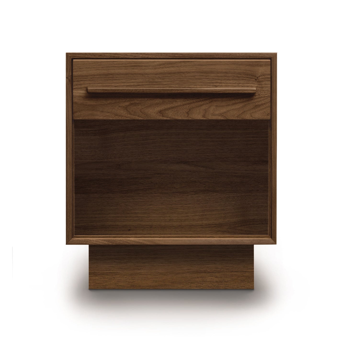 Moduluxe 1-Drawer Enclosed Shelf Nightstand by Copeland Furniture, Vermont-made, featuring eco-friendly design with a functional drawer and enclosed shelf.