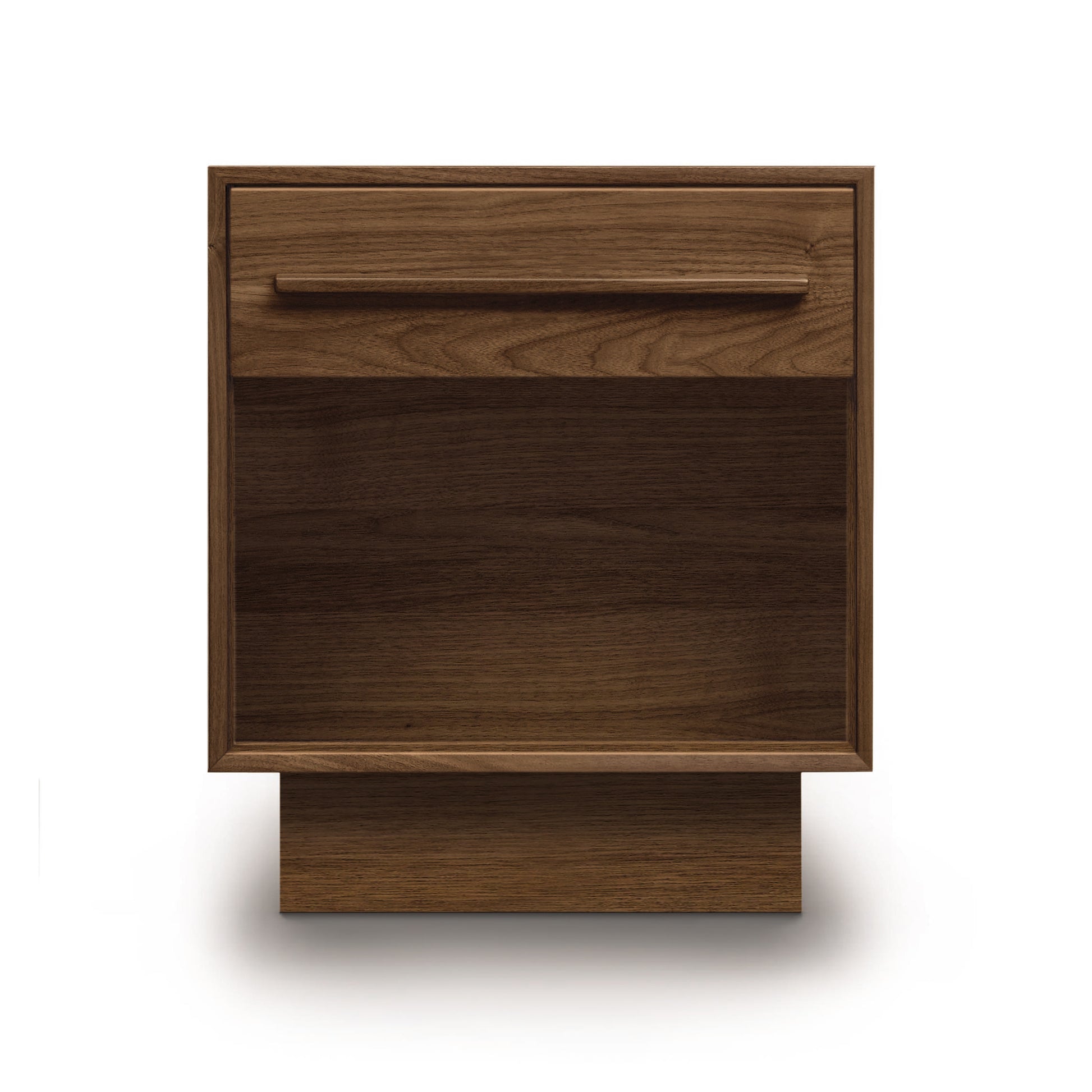Moduluxe 1-Drawer Enclosed Shelf Nightstand by Copeland Furniture, Vermont-made, featuring eco-friendly design with a functional drawer and enclosed shelf.