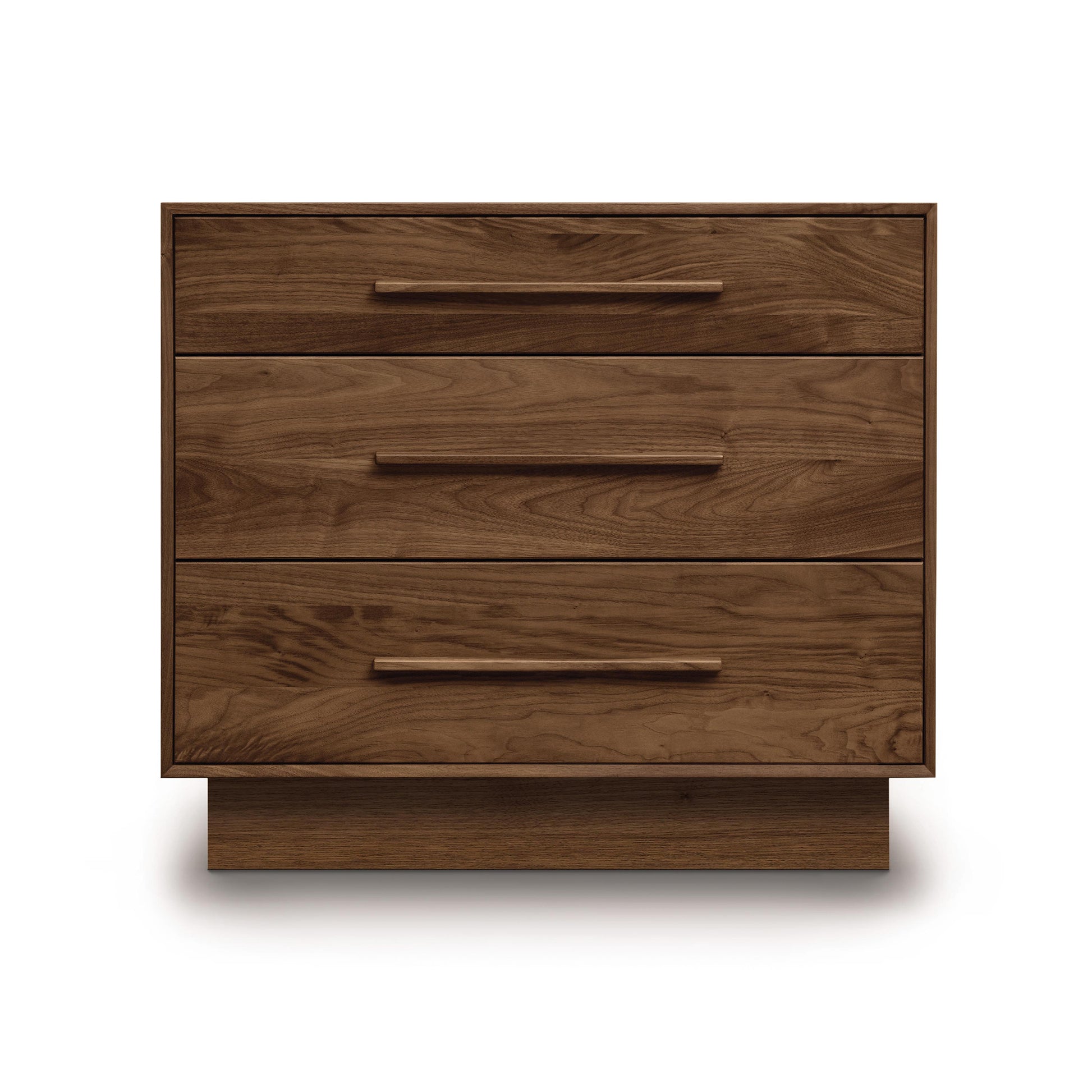 Copeland Furniture Moduluxe 3-Drawer Chest, showcasing a contemporary wood design with spacious drawers and streamlined horizontal handles.