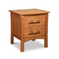 Copeland Furniture Monterey 2-Drawer Nightstand in floor model, highlighting modern square design and metal handles, crafted in Vermont.