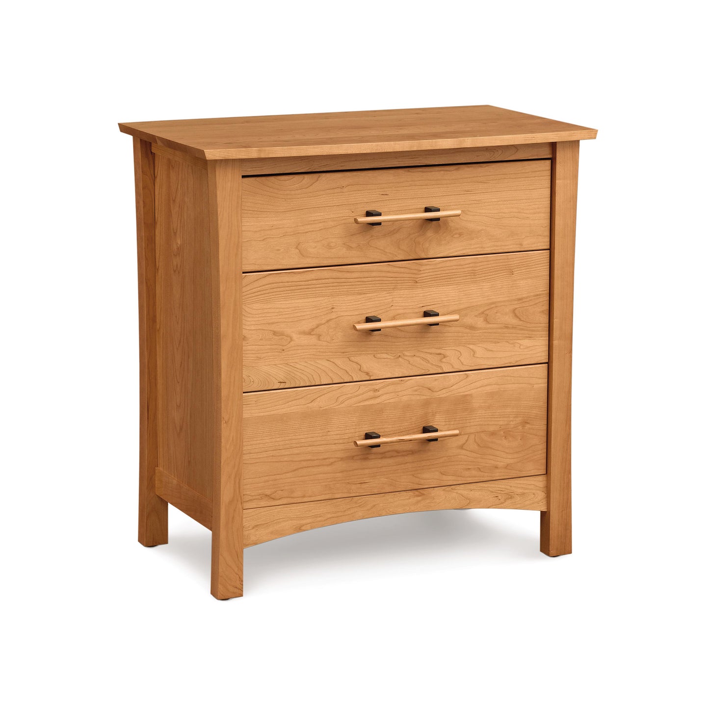Copeland Furniture Monterey 3-Drawer Chest in cherry wood featuring sleek handles and clean lines.