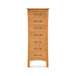 Tall cherry wood lingerie chest with 7 drawers and metal handles from Copeland Furniture's Monterey Collection.