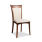 Morgan Shaker Chair by Copeland Furniture with a flared upholstered back, solid black cherry frame, and classic Shaker-inspired craftsmanship.