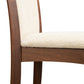Copeland Furniture Morgan Shaker Chair, solid cherry wood with beige upholstered seat and backrest, handcrafted in Vermont.