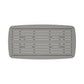 Top view of the POLYWOOD Nautical 37\" x 72\" Dining Table showcasing its rectangular design with parallel slatted metal surface and sturdy solid frame.