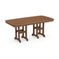 POLYWOOD Nautical rectangular table with a 37" x 72" brown slatted top and double pedestal base in an eco-friendly weather-resistant design.