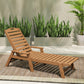 Brown POLYWOOD Nautical Chaise with Arms, crafted for durability and comfort, featured prominently as a stylish outdoor seating option.