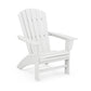 POLYWOOD Nautical Curveback Adirondack Chair with slatted back, wide armrests, and gentle curves for outdoor relaxation.