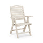 Beige POLYWOOD Nautical Highback Folding Dining Chair with armrests and a slatted backrest.
