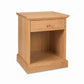 Lyndon Furniture New England Shaker 1-Drawer Enclosed Shelf Nightstand in cherry, showcasing handcrafted details and rich wood grain.
