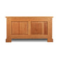 Lyndon Furniture New England Shaker Blanket Box with two recessed panels and natural hardwood finish, highlighting classic craftsmanship and elegant design.